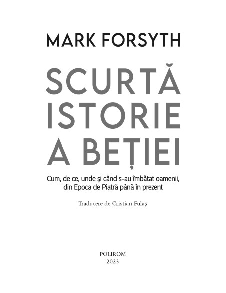 Scurtă istorie a beţiei