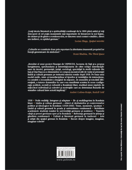 Limbă şi cultură germană în România (1918-1933). Volumul I
