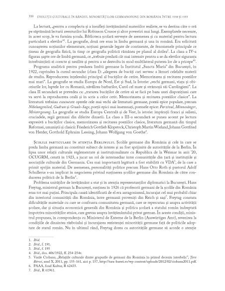 Limbă şi cultură germană în România (1918-1933). Volumul II