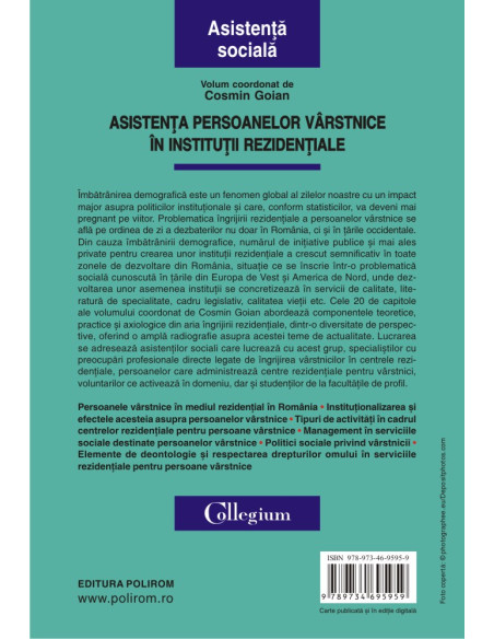 Asistenţa persoanelor vârstnice în instituţii rezidenţiale