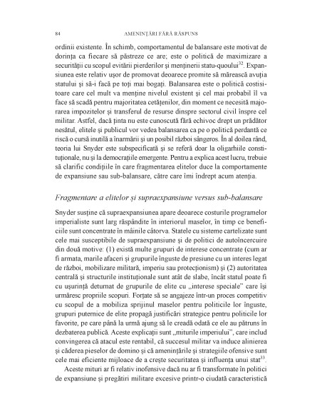 Ameninţări fără răspuns