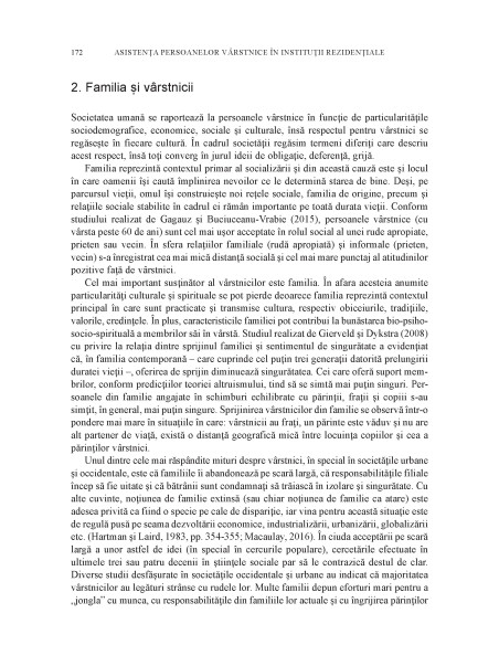 Asistenţa persoanelor vârstnice în instituţii rezidenţiale