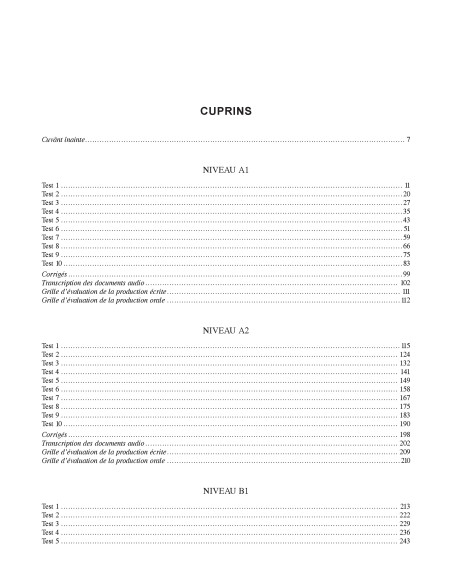 Teste DELF/DALF. Nivelurile A1, A2, B1, B2, C1