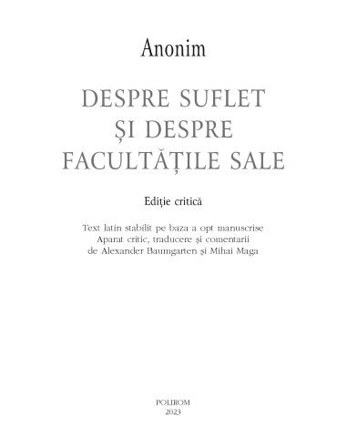 Despre suflet şi despre facultăţile sale