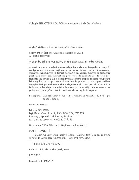 Calendarul unei vechi iubiri