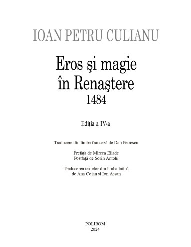 Eros şi magie în Renaştere. 1484