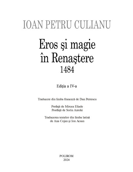 Eros şi magie în Renaştere. 1484