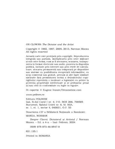 Despre Clovni: Dictatorul şi Artistul