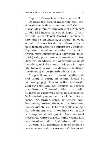 Despre Clovni: Dictatorul şi Artistul