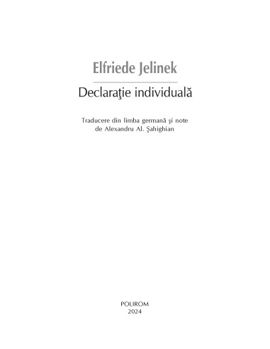 Declaraţie individuală Declaraţie individuală