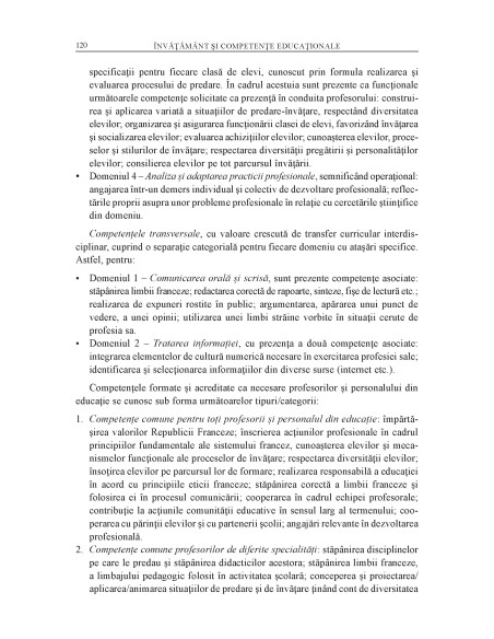 Învăţământ şi competenţe educaţionale