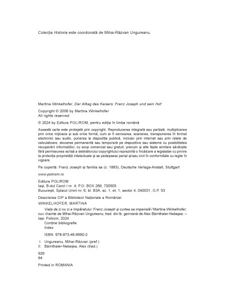 Viaţa de zi cu zi a împăratului: Franz Joseph şi curtea sa imperială