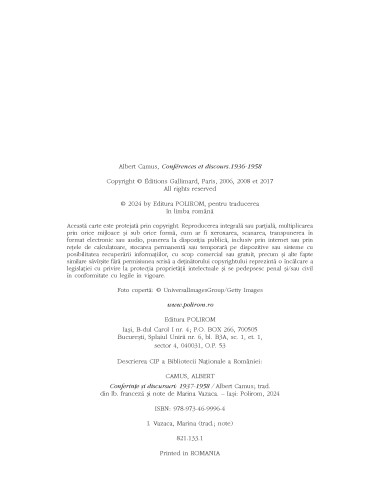 Conferinţe şi discursuri. 1937-1958