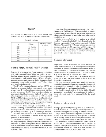 Enciclopedia istorică a comunităţilor evreieşti din România. Volumul I