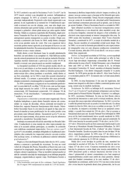 Enciclopedia istorică a comunităţilor evreieşti din România. Volumul I