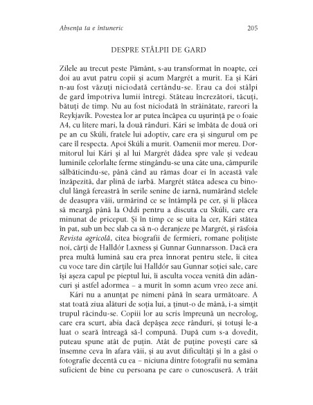 Absenţa ta e întuneric