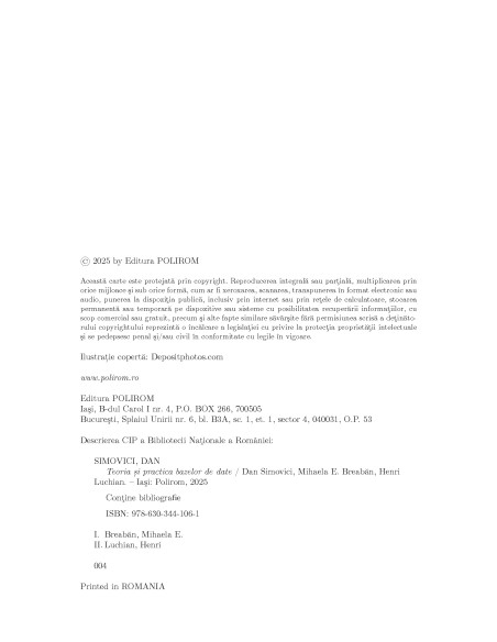 Teoria şi practica bazelor de date