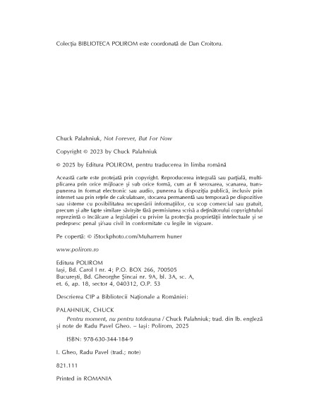 Pentru moment, nu pentru totdeauna