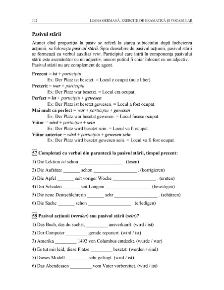 Limba germană. Exerciţii de gramatică şi vocabular