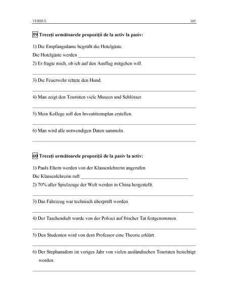 Limba germană. Exerciţii de gramatică şi vocabular