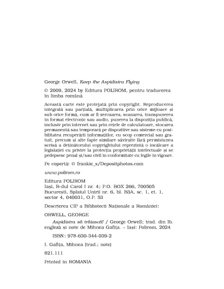 Aspidistra să trăiască!