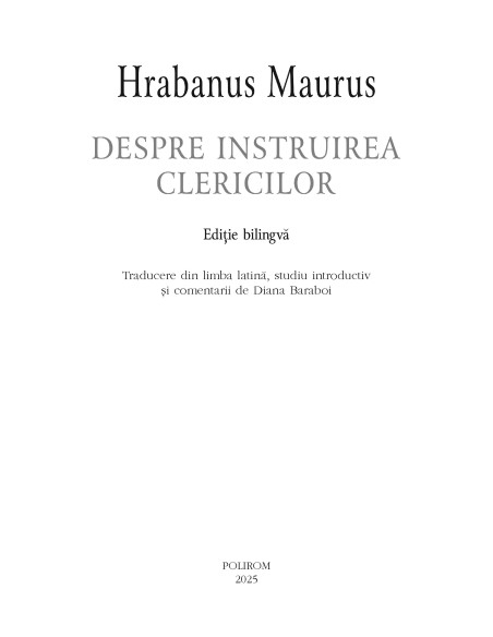 Despre instruirea clericilor