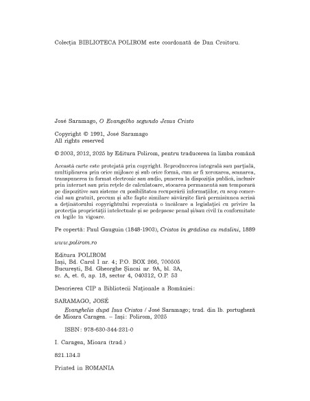 Evanghelia după Isus Cristos