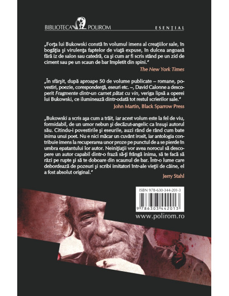 Fragmente dintr-un carnet pătat cu vin