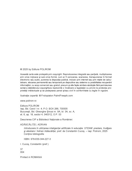 Introducere în utilizarea inteligenţei artificiale în educaţie