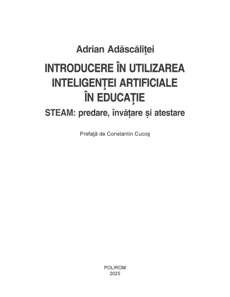 Introducere în utilizarea inteligenţei artificiale în educaţie
