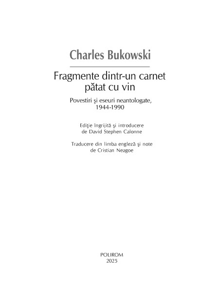 Fragmente dintr-un carnet pătat cu vin