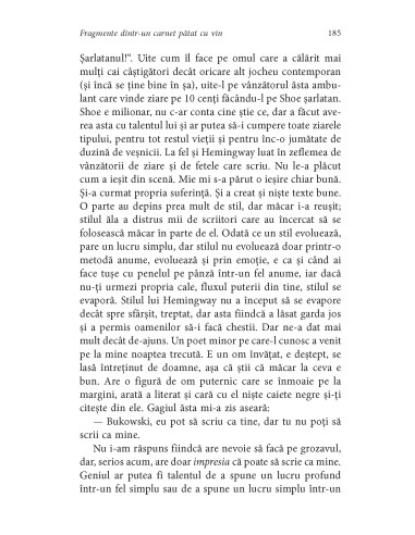 Fragmente dintr-un carnet pătat cu vin