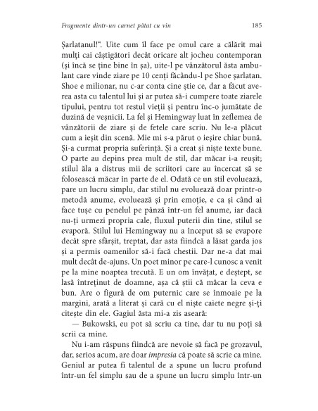 Fragmente dintr-un carnet pătat cu vin