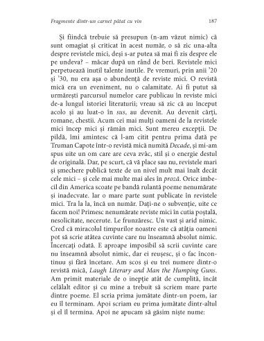 Fragmente dintr-un carnet pătat cu vin