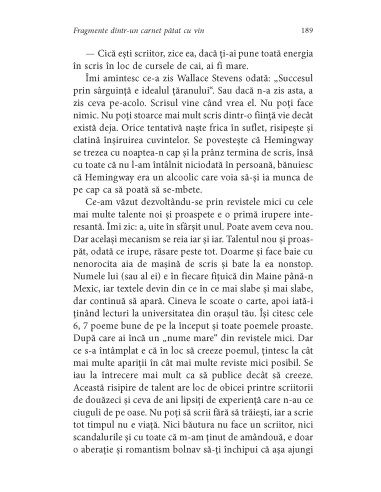 Fragmente dintr-un carnet pătat cu vin