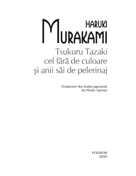 Tsukuru Tazaki cel fără de culoare şi anii săi de pelerinaj