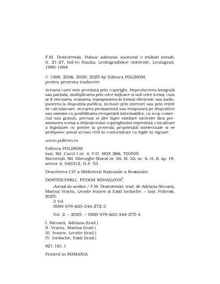 Jurnal de scriitor. Volumul II