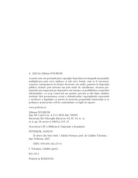 În direct din linia întâi