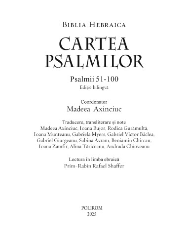 Cartea Psalmilor. Psalmii 51-100