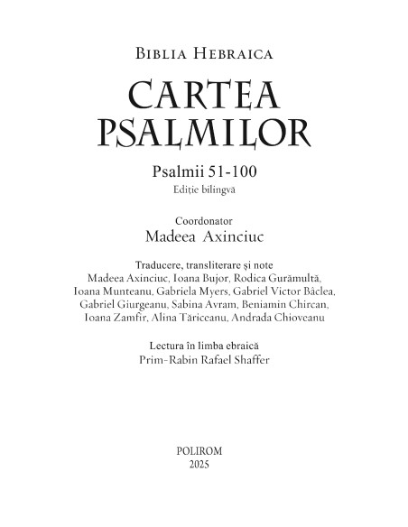 Cartea Psalmilor. Psalmii 51-100