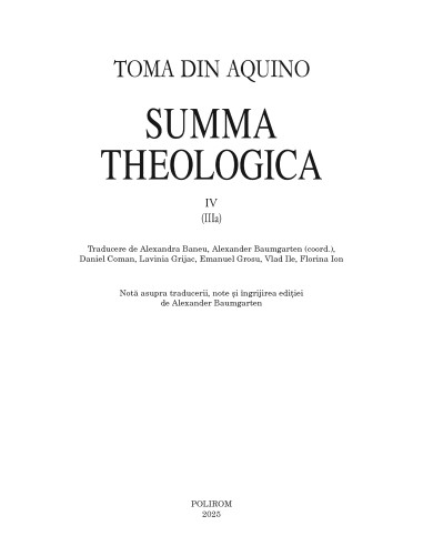 Summa theologica. Volumul IV