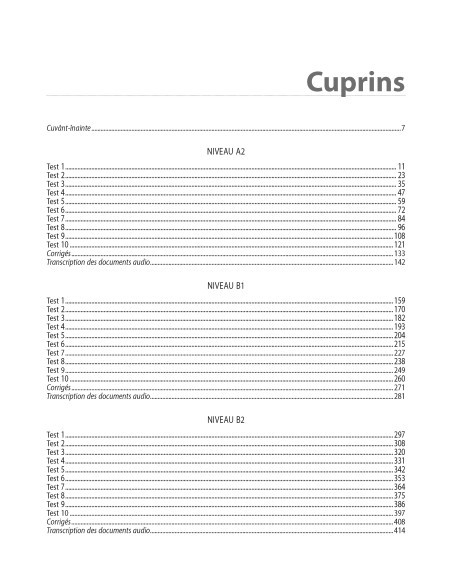 Teste DELF. Nivelurile A2, B1, B2