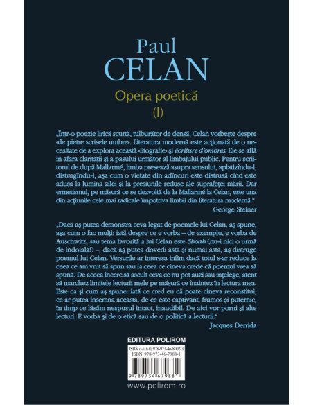 Pachet promoţional Opera poetică Paul Celan