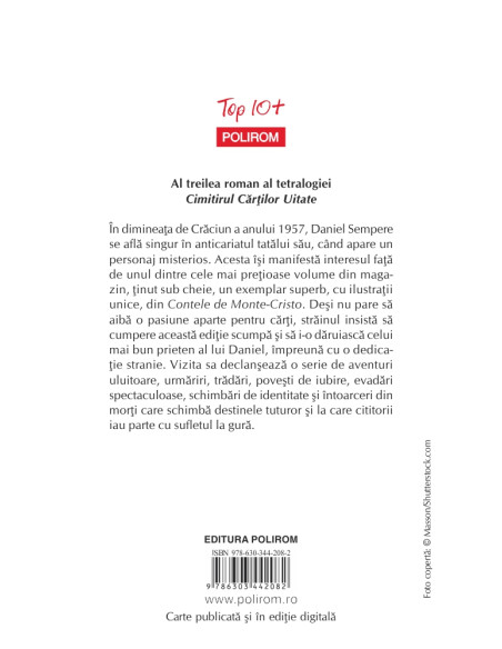 Pachet promoţional tetralogia Cimitirul Cărţilor Uitate Top 10+