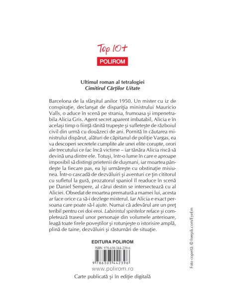 Pachet promoţional tetralogia Cimitirul Cărţilor Uitate Top 10+