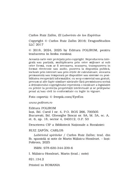 Pachet promoţional tetralogia Cimitirul Cărţilor Uitate Top 10+