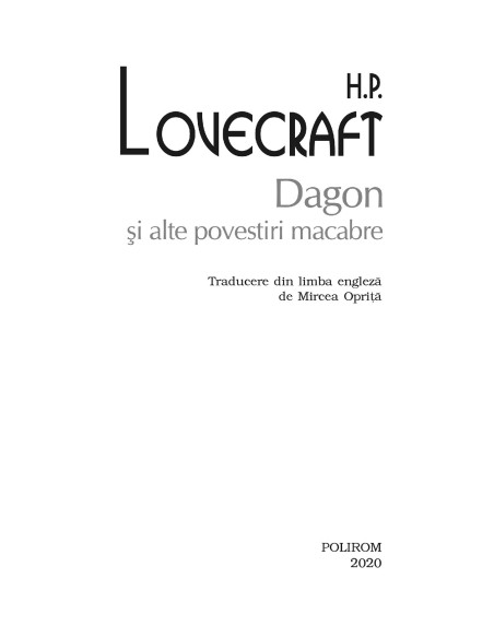 Pachet promoţional Povestiri macabre H.P. Lovecraft