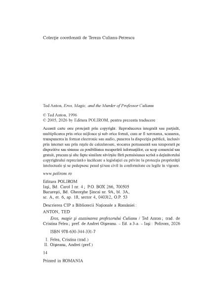 Eros, magie şi asasinarea profesorului Culianu