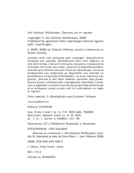 Absenţa ta e întuneric