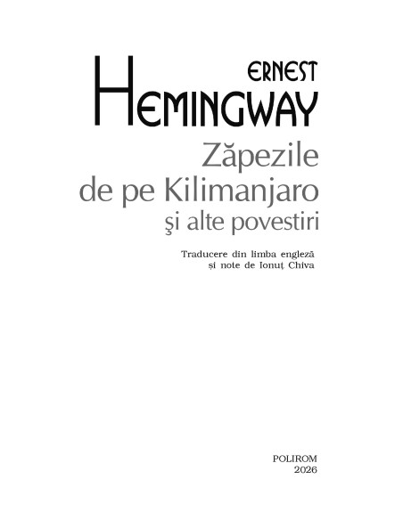 Zăpezile de pe Kilimanjaro şi alte povestiri